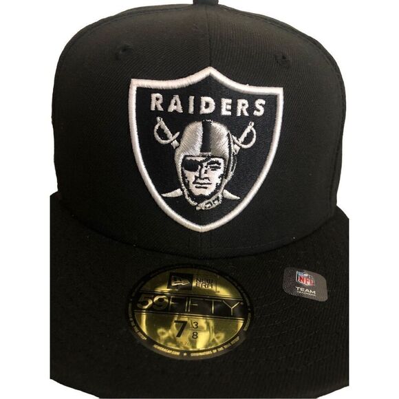 New Era NFL Las Vegas Raiders 59Fifty Fitted Hat Size 7 3/8 - Picture 5 of 8